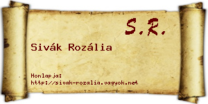 Sivák Rozália névjegykártya