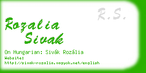 rozalia sivak business card